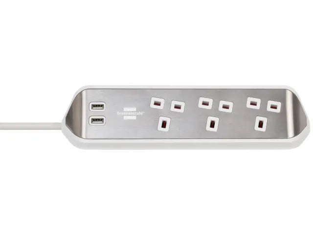 Brennenstuhl estilo Corner Extension Lead 240V 3-Gang 13A White 2m