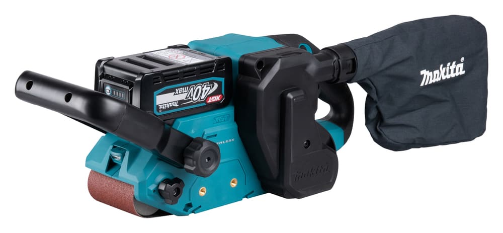 Makita - Makita BS001GZ01 XGT® 40Vmax BL Sander 40V Bare Unit - Makita cordless belt sander with dust bag, teal color. - imagen 13