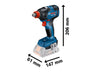 Bosch GDX 18V-200 Professional Impact Driver/Wrench 18V 2 x 5.0Ah Li-ion
