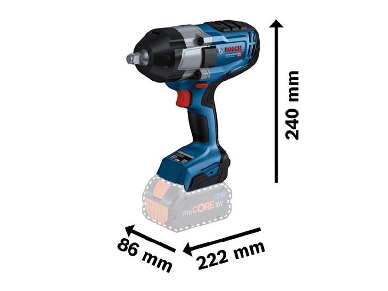 Bosch GDS 18V-1000 Pro BITURBO 1/2in Impact Wrench 18V 2 x 8.0Ah ProCORE18V Li-ion - imagen 2