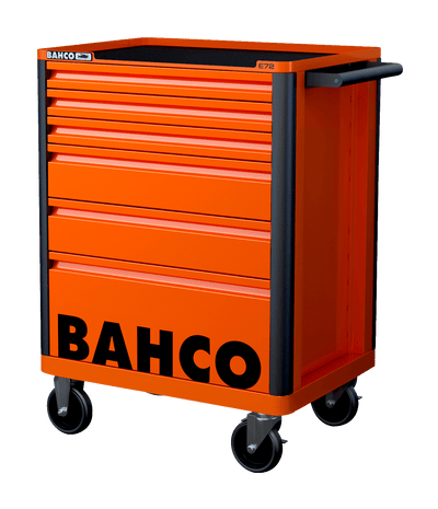 Bahco - Bahco 1472K6 26in E72 Storage HUB Tool Trolley with 6 Drawers Orange - Orange Bahco tool trolley with wheels and nine drawers.