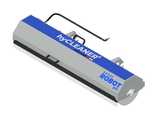 Gray and blue robot cleaner with 'hyCLeaner' branding on a white background