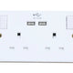 Dencon Switched Socket 2-Gang + 2 USB Ports 13A