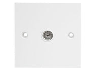 Dencon Single Flush Coax TV Socket White