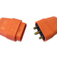Dencon 3 Pin Rubber Connector Plug 10A Orange