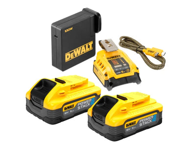 DEWALT DCB094 H2USB-C POWERSTACK™ Starter Kit 18V 2 x 5.0Ah Li-ion – – Now available at MTN Shop UK.