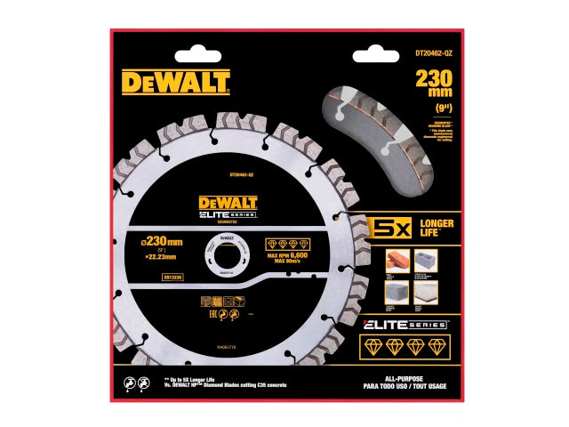 DEWALT ELITE SERIES™ All Purpose Diamond Segmented Wheel 230 x 22.2mm – – Now available at MTN Shop UK. - imagen 2