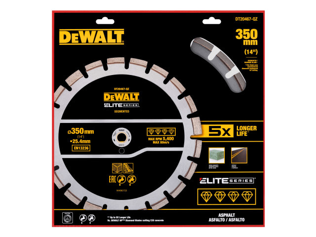 DEWALT ELITE SERIES™ Asphalt Diamond Segmented Wheel 350 x 25.4mm – – Now available at MTN Shop UK. - imagen 2