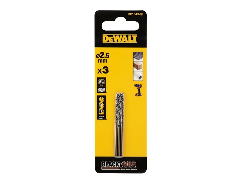 DeWALT Power Tools BLACK&GOLD HSS Drill Bits (3) - imagen 3