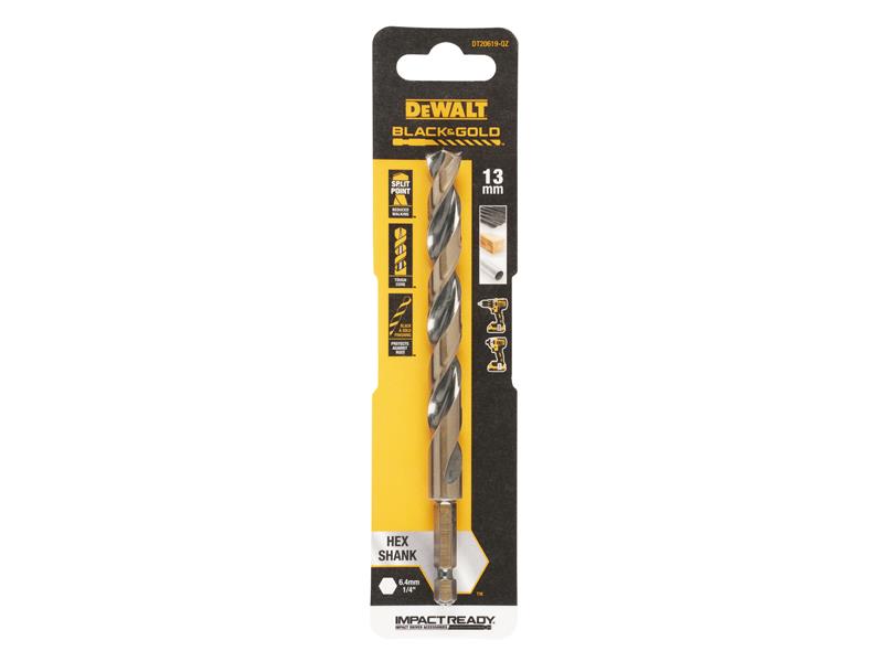 DeWALT Power Tools BLACK&GOLD Hex HSS-G Drill Bit - imagen 3