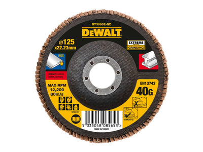 DEWALT DT30602 Extreme Metal Flap Disc 125 x 22.2mm x 40G – – Now available at MTN Shop UK.