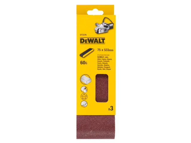 DEWALT Sanding Belt 533 x 75mm 60G Pack of 3 – – Now available at MTN Shop UK. - imagen 2