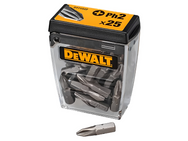 DeWalt DT71522-QZ PH2 25mm screwdriver bits single Tic Tac flip-top box containing 25 bits with individual bit shown alongside - imagen 2