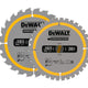 DEWALT DT90270 Construction Circular Saw Blade 2 Pack 165 x 20mm x 24T/36T