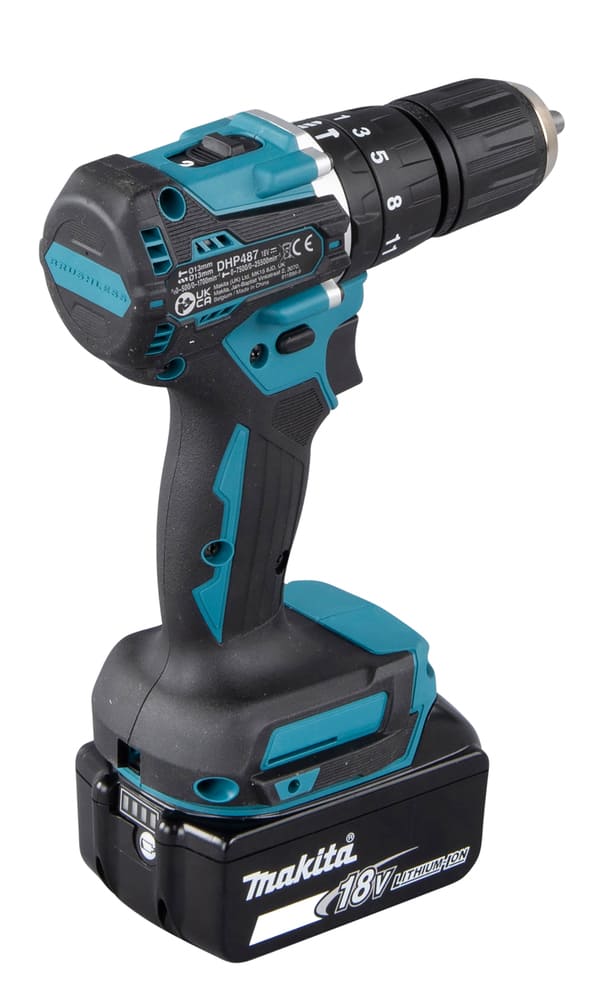 Makita - Makita DHP487 BL LXT Combi Drill - Cordless drill Makita 18V lithium-ion, teal and black. - imagen 3