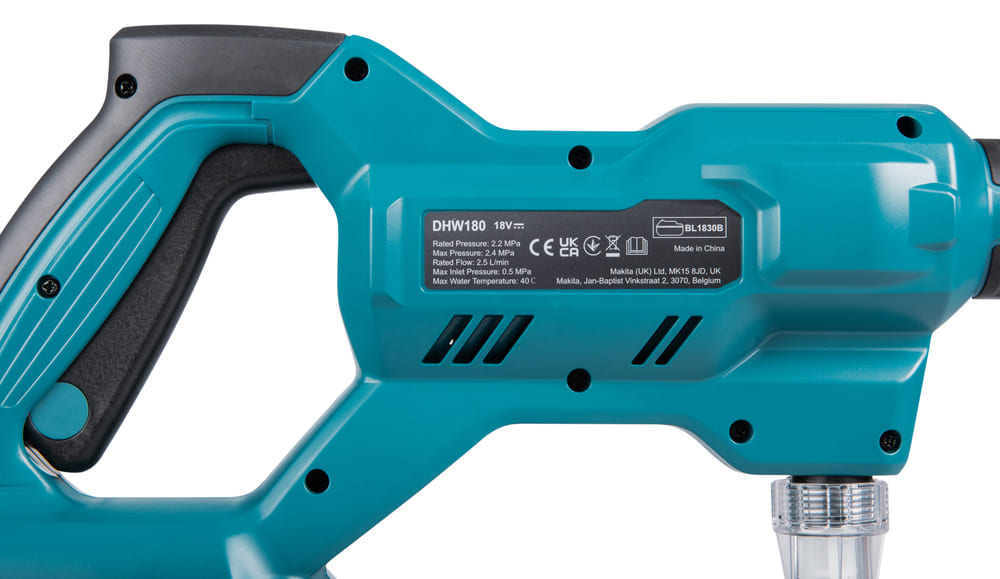 Makita - Makita DHW180Z LXT Pressure Washer 18V Bare Unit - Blue cordless power washer with black handle grip. - imagen 2
