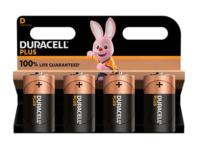 Duracell D Cell +100% Plus Power Batteries (Pack 4) – – Now available at MTN Shop UK.