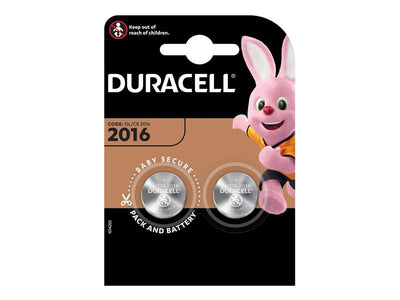 Duracell CR2016 Coin Lithium Battery (Pack 2)