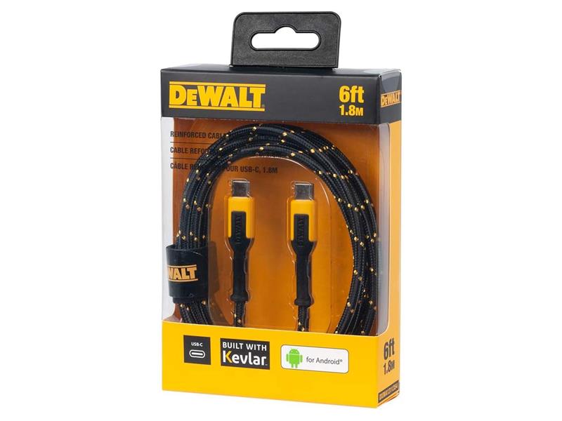 DEWALT Telecoms USB C to USB C Reinforced Charging Cable 1.8m (6ft) - imagen 4