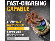 DEWALT Telecoms USB A to Lightning® Reinforced Charging Cable 1.2m (4ft)