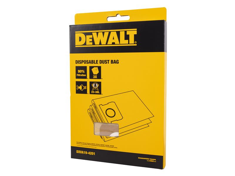 DEWALT Vacuum DXVA19-4201 Dust Bag (Pack 3) - imagen 3