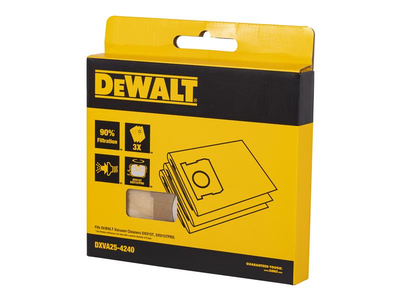 DEWALT Vacuum DXVA25-4240 Dust Bag (Pack 3) - imagen 3