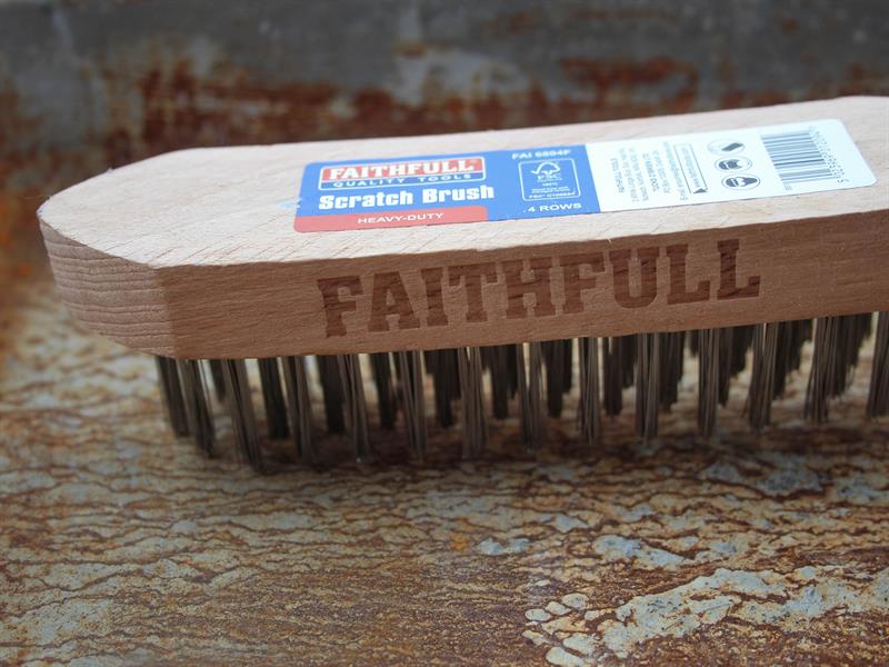 Faithfull Heavy-Duty Scratch Brush, Four Row - imagen 3