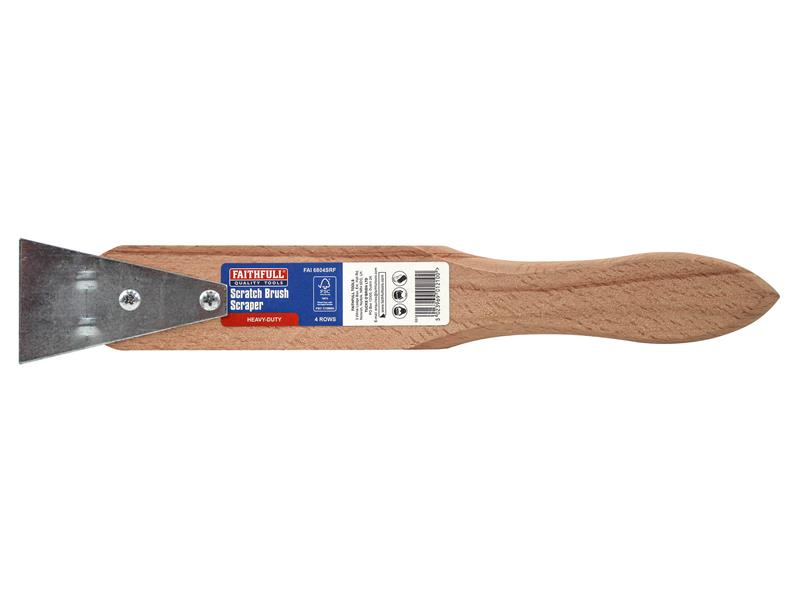 Faithfull Heavy-Duty Scratch Brush with Scraper - 4 Row - imagen 4
