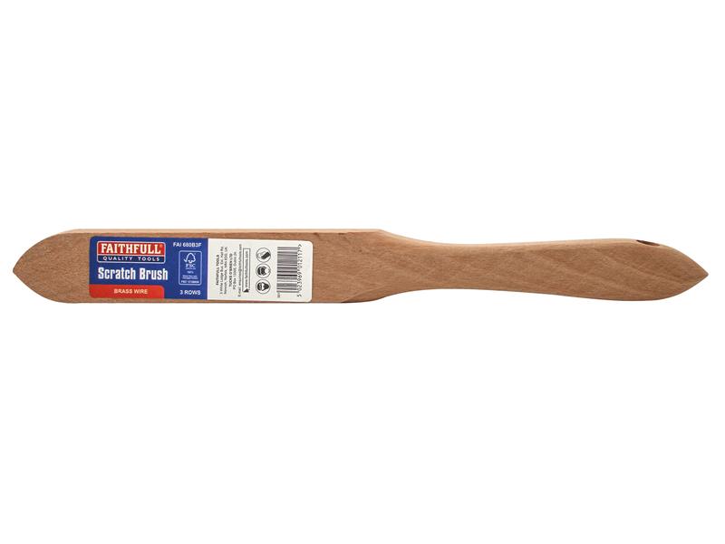 Faithfull Brass Scratch Brush, Three Row - imagen 4