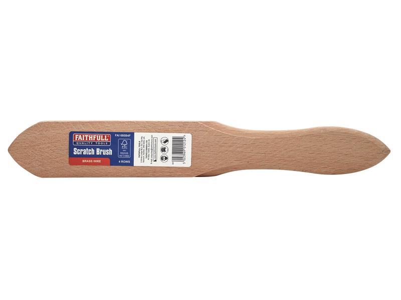 Faithfull Brass Scratch Brush, Four Row - imagen 4