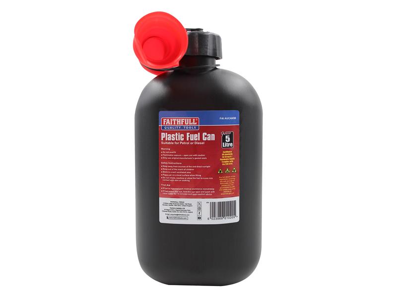 Faithfull Plastic Fuel Can Black 5 litre - imagen 3