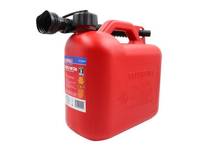 Faithfull Plastic Fuel Can Red 5 litre