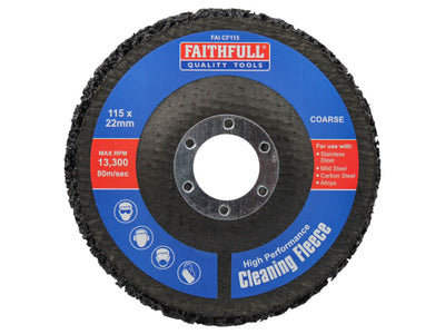 Faithfull Cleaning Fleece Disc Coarse 115 x 22mm – – Now available at MTN Shop UK.