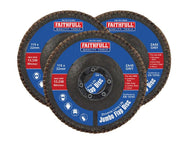 Faithfull Zirconia Abrasive Jumbo Flap Disc 115 x 22mm Mixed Grit (3 Pack)