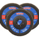 Faithfull Aluminium Oxide Flap Disc 125 x 22mm 120 Grit (3 Pack)