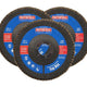 Faithfull Aluminium Oxide Flap Disc 125 x 22mm 40 Grit (3 Pack)