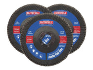 Faithfull Zirconia Abrasive Jumbo Flap Disc 125 x 22mm Mixed Grit (3 Pack)