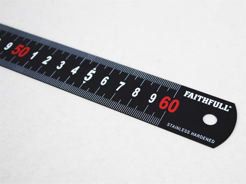 Faithfull Matt Black Stainless Steel Measuring Rule - imagen 2