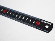 Faithfull Matt Black Stainless Steel Measuring Rule - imagen 2