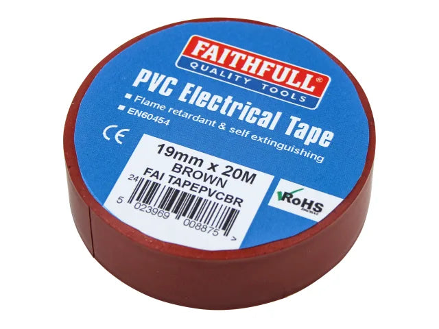 Faithfull PVC Electrical Tape Brown 19mm x 20m – – Now available at MTN Shop UK. - imagen 4