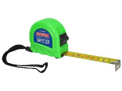 Faithfull Twin Lock Tape Measure 5m/16ft (Width 19mm) – – Now available at MTN Shop UK.