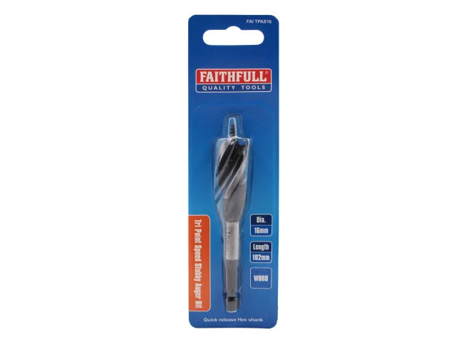 Faithfull Tri-Point Speed Auger Bit 16mm Stubby – – Now available at MTN Shop UK. - imagen 2