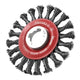 Faithfull X-LOCK Conical Wire Brush 115mm M14x2, 0.50mm Steel Wire