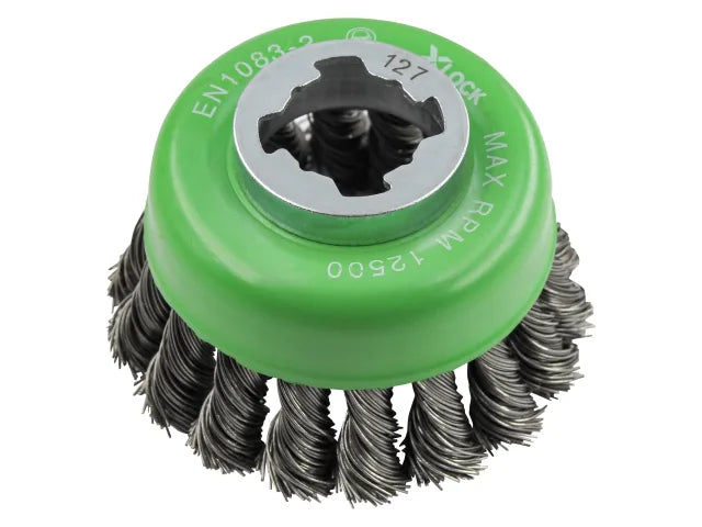 Faithfull X-LOCK Wire Cup Brush Twist Knot 75mm M14x2, 0.50mm Stainless Steel Wire – – Now available at MTN Shop UK. - imagen 2