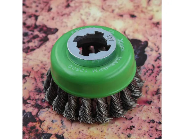 Faithfull X-LOCK Wire Cup Brush Twist Knot 75mm M14x2, 0.50mm Stainless Steel Wire – – Now available at MTN Shop UK. - imagen 4