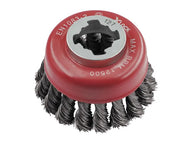 Faithfull X-LOCK Wire Cup Brush Twist Knot 75mm M14x2, 0.50mm Steel Wire – – Now available at MTN Shop UK.