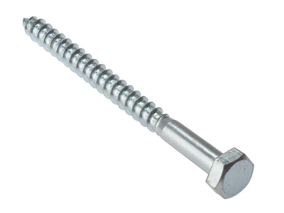 ForgeFix Coach Screw Hexagon Head Single Thread ZP M6 x 100mm Bag 10