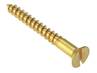 ForgeFix Wood Screw Slotted CSK Solid Brass 2in x 10 Box 200