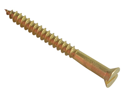 ForgeFix Wood Screw Slotted CSK Brass 1.1/2in x 6 Forge Pack 12
