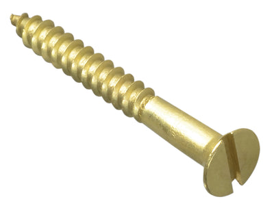ForgeFix Wood Screw Slotted CSK Brass 1.1/2in x 8 Forge Pack 10